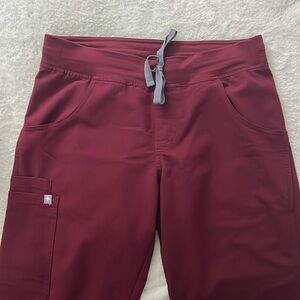 Figs burgundy scrub bottoms